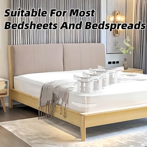 WEERSHUN Sheet Holders Set of 4 White Secure Bed Sheets