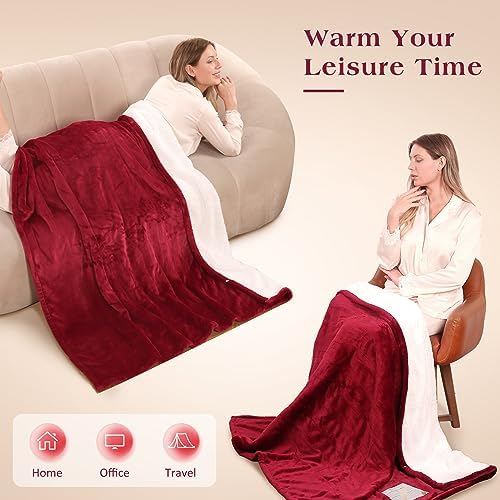 CURECURE 50 x 60 Electric Heated Throw Blanket