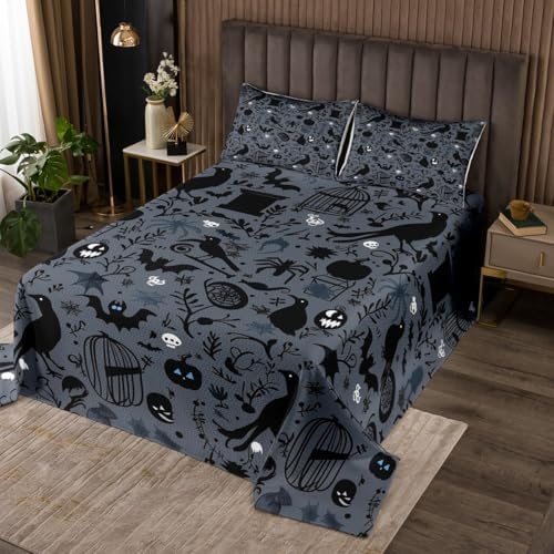 Feelyou Halloween Bats Bedspread Set for Kids