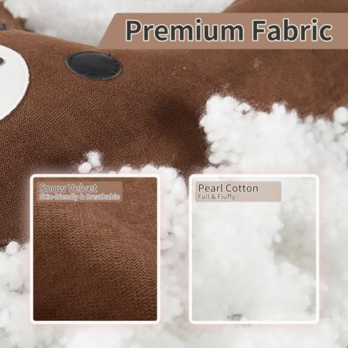 Y-Shape Kids Travel Pillow with Adjustable Belt Brown
