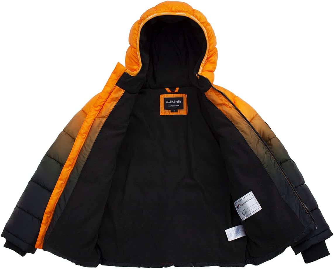 RokkaRolla Boys Heavyweight Puffer Jacket with Fleece Lining 1