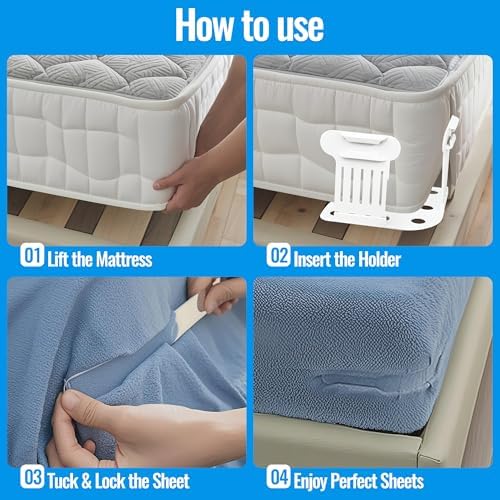 HTZSSON Bed Sheet Holders for Corners 1
