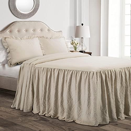 Lush Decor Ruffle Skirt Bedspread Set - Queen Neutral