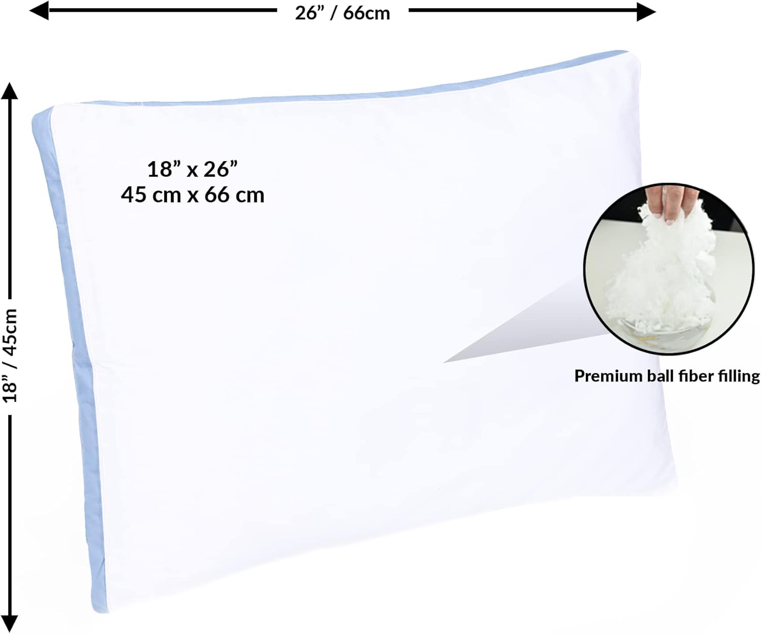 GOLD TEXTILES Queen Pillow Set of 2 - Hotel Luxury Soft Firm Support
