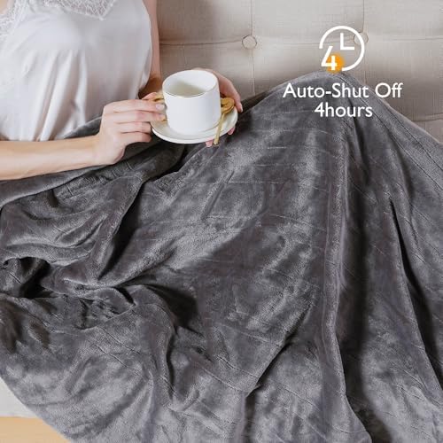 SUNVIVI Heated Throw Blanket 50x60 Grey