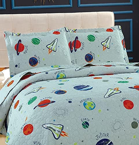 Smuge Galaxy Adventure 3-Piece Quilt Set for Kids