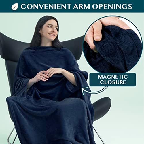 PAVILIA Travel Blanket with Arm Holes and Pillow
