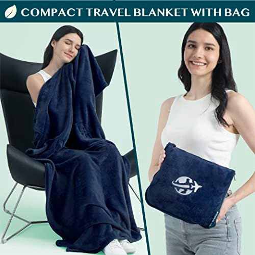 PAVILIA Travel Blanket with Arm Holes and Pillow