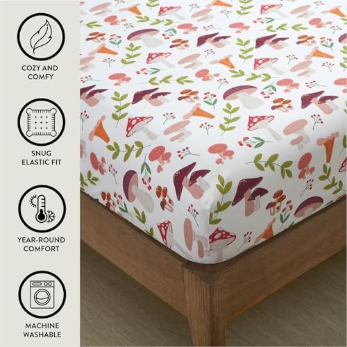 Urban Lifestyle Twin Sheet Set with Wild Mushroom Print