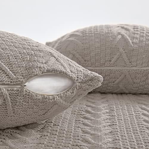 Aormenzy Knitted Throw Blanket Set with Pillow Covers