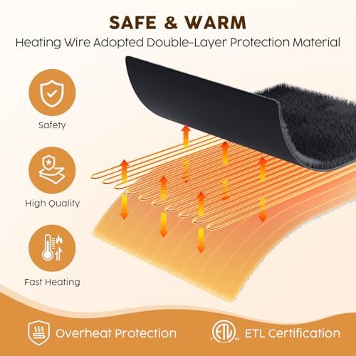 Hyleory Heated Throw Blanket with Timer and 3 Levels Dark Grey