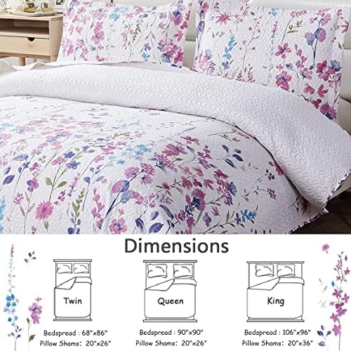 Green Essen Summer Floral Quilt Set FullQueen Size 1