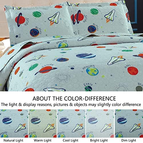 Smuge Galaxy Adventure 3-Piece Quilt Set for Kids