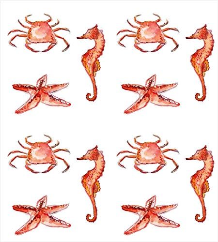 Ambesonne Nautical Duvet Cover Set with Crab and Seahorse Pattern