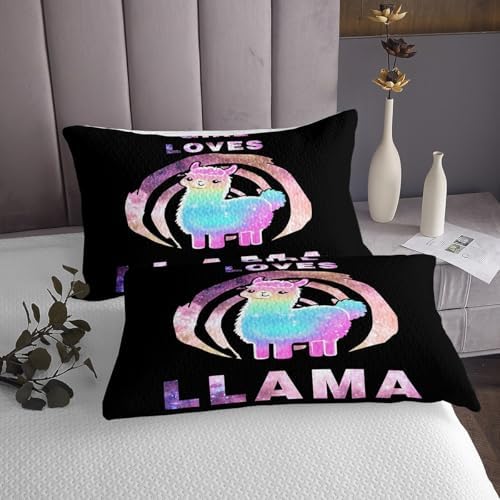 Feelyou Cute Llama Coverlet Set for Kids 1