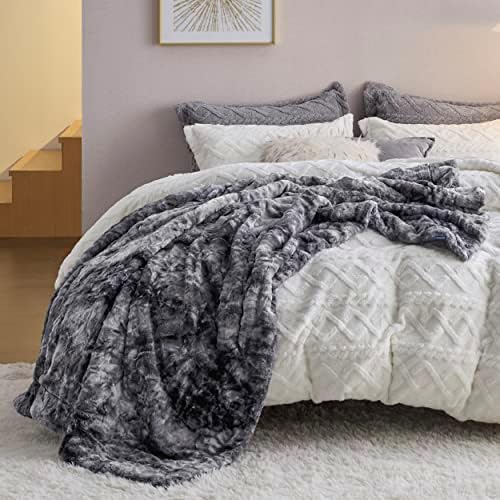 Bedsure Sherpa Fluffy Blanket - Twin Size Tie Dye 60x80 Inches