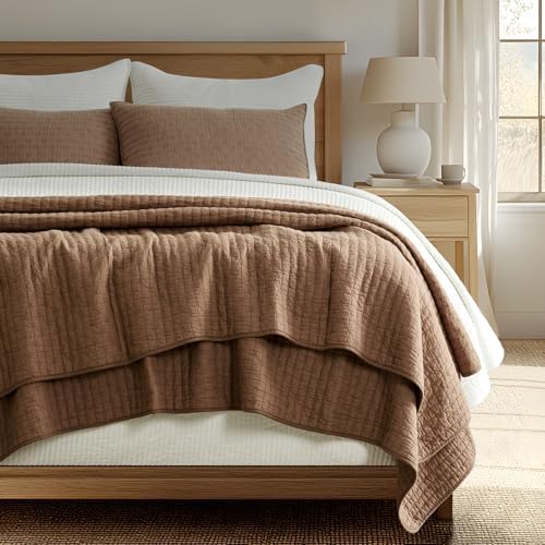 EVERGRACE Cross Stitch Cotton Quilt Bedding Set King Size