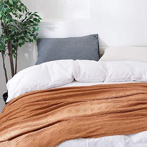 BOURINA Almond Throw Blanket 50x90 Inches Cozy Soft Throw