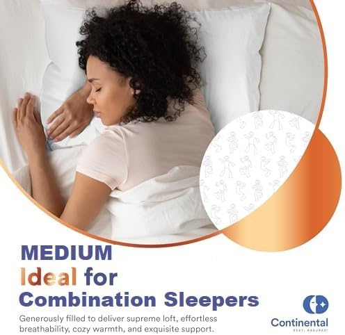 Continental Bedding 100 Siberian Goose Down Pillow 800 Fill Power 1