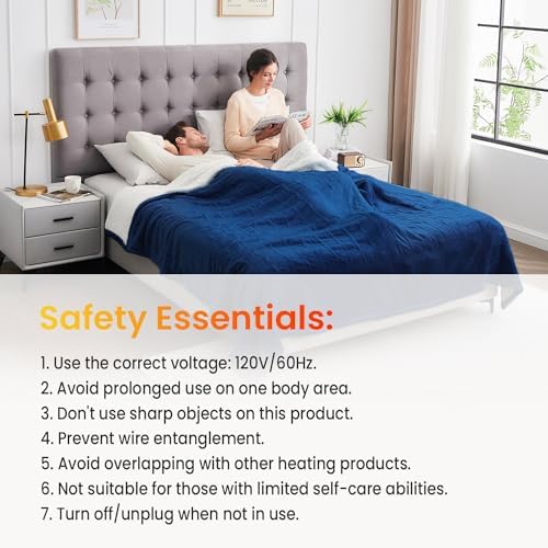 WOOMER Electric Heated Blanket Queen Size