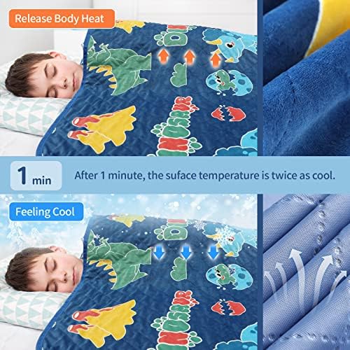 Glow in the Dark Dinosaur Cooling Blanket for Kids