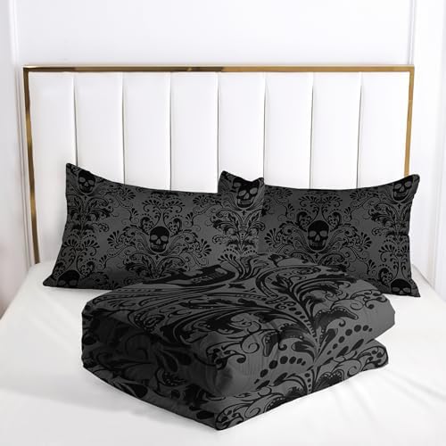 Skull Comforter Set Queen Size with 3D Printed Design
