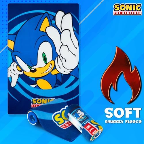 Sonic The Hedgehog Fleece Throw Blanket for Kids