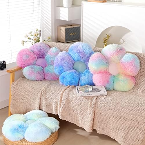 UGEYAO Rainbow Pink Flower Shaped Throw Pillow