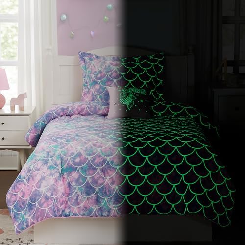 Glow in The Dark Mermaid Comforter Set for Girls 1