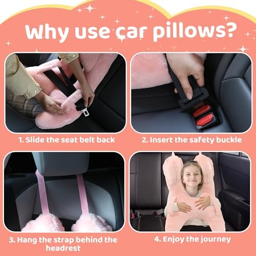 ROYALAY Kids Car Pillow with Handles and Head Support 1
