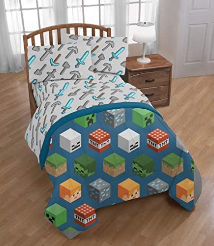 Jay Franco Minecraft Isometric 5-Piece Full Bed Set
