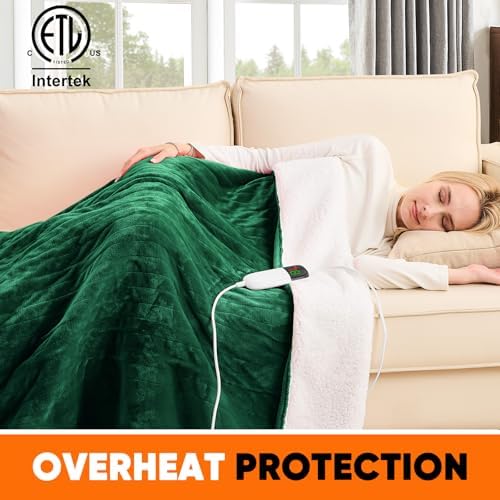 Greenoak Heated Blanket 62x84 10 Heat Levels Auto-Off Safety