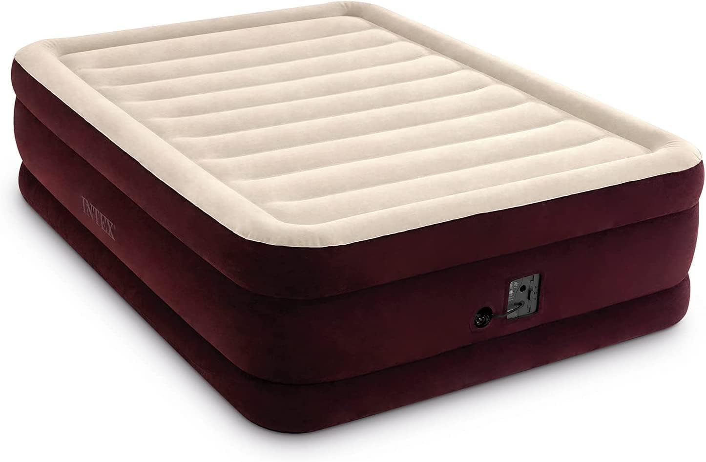 Intex Dura-Beam Airbed with Electric Pump - Queen Size Maroon