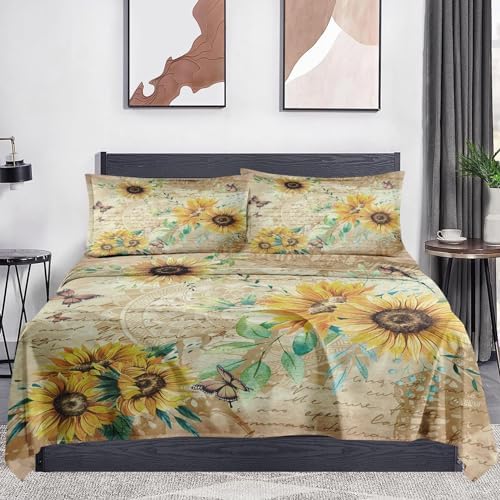 WeCozy 4-Piece King Size Bed Sheet Set with Pillowcases