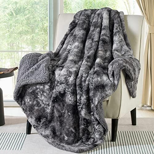 Bedsure Sherpa Fluffy Blanket - Twin Size Tie Dye 60x80 Inches