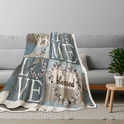 Rustic Floral Sweet Love Throw Blanket 50x60 Inches