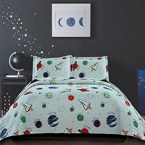Smuge Galaxy Adventure 3-Piece Quilt Set for Kids