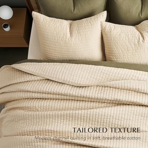 EVERGRACEHOME Cotton Sateen Quilt Set Queen Size