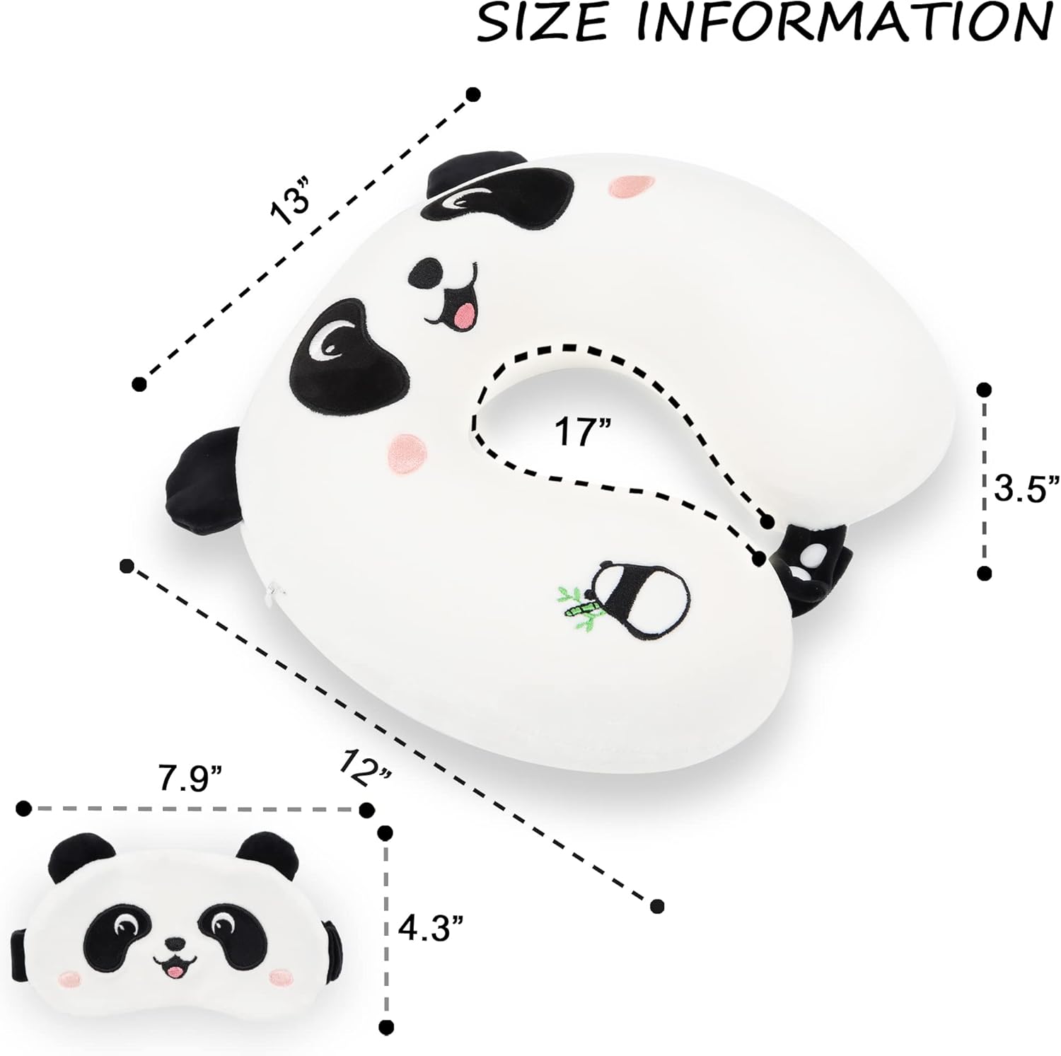 Sexysamba Panda Cartoon Travel Pillow for Kids