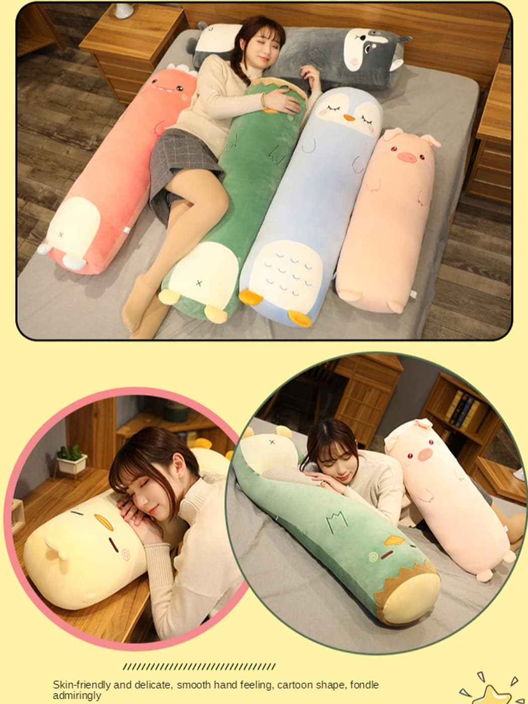 MUPI Husky Plush Body Pillow 27 Inch