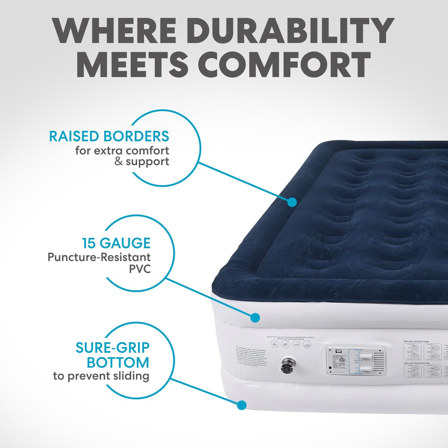 Simpli-Magic Luxury Air Mattress with Built-in Pump - King Size