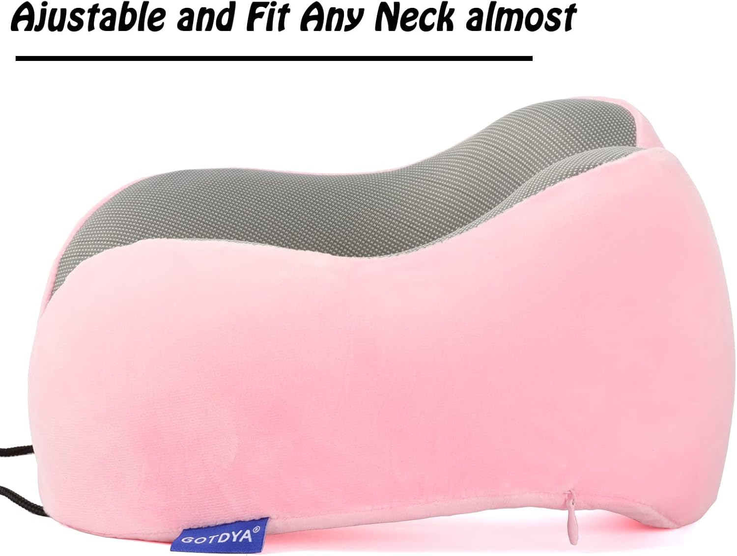 GOTDYA Travel Pillow with Memory Foam Support - Pink 1
