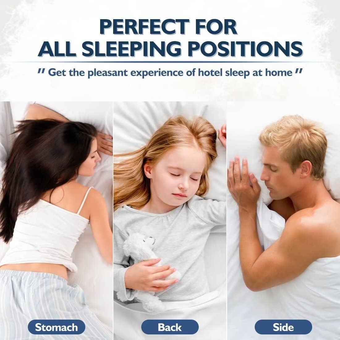 JICUSE Bed Pillows Set of 2 Hotel Quality Down Alternative 1