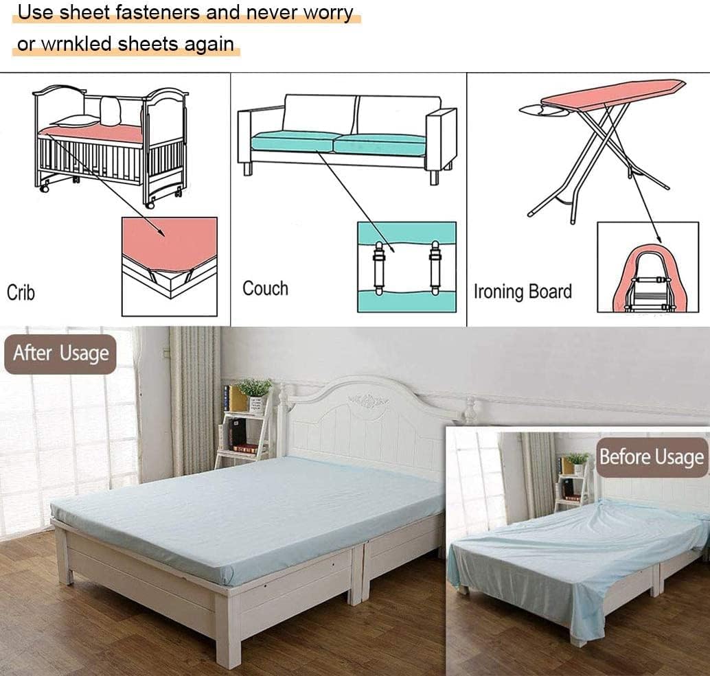 8Pcs Adjustable Sheet Straps Clips for Bed Mattress Sofa and More