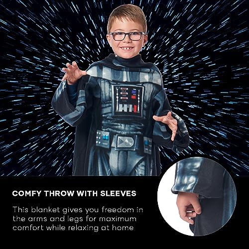 Northwest Comfy Throw Blanket with Sleeves Being Darth Vader