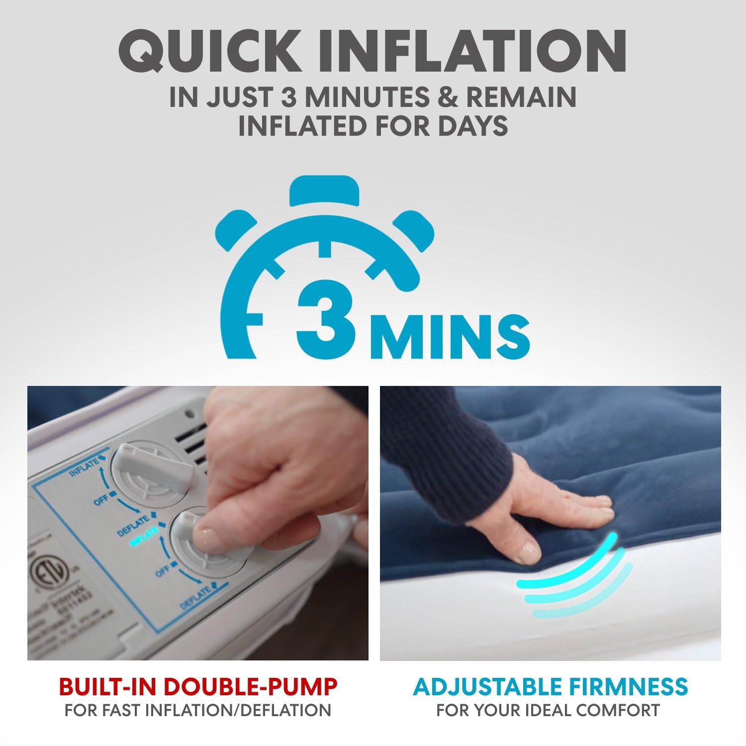 Simpli-Magic Luxury Air Mattress with Built-in Pump - King Size