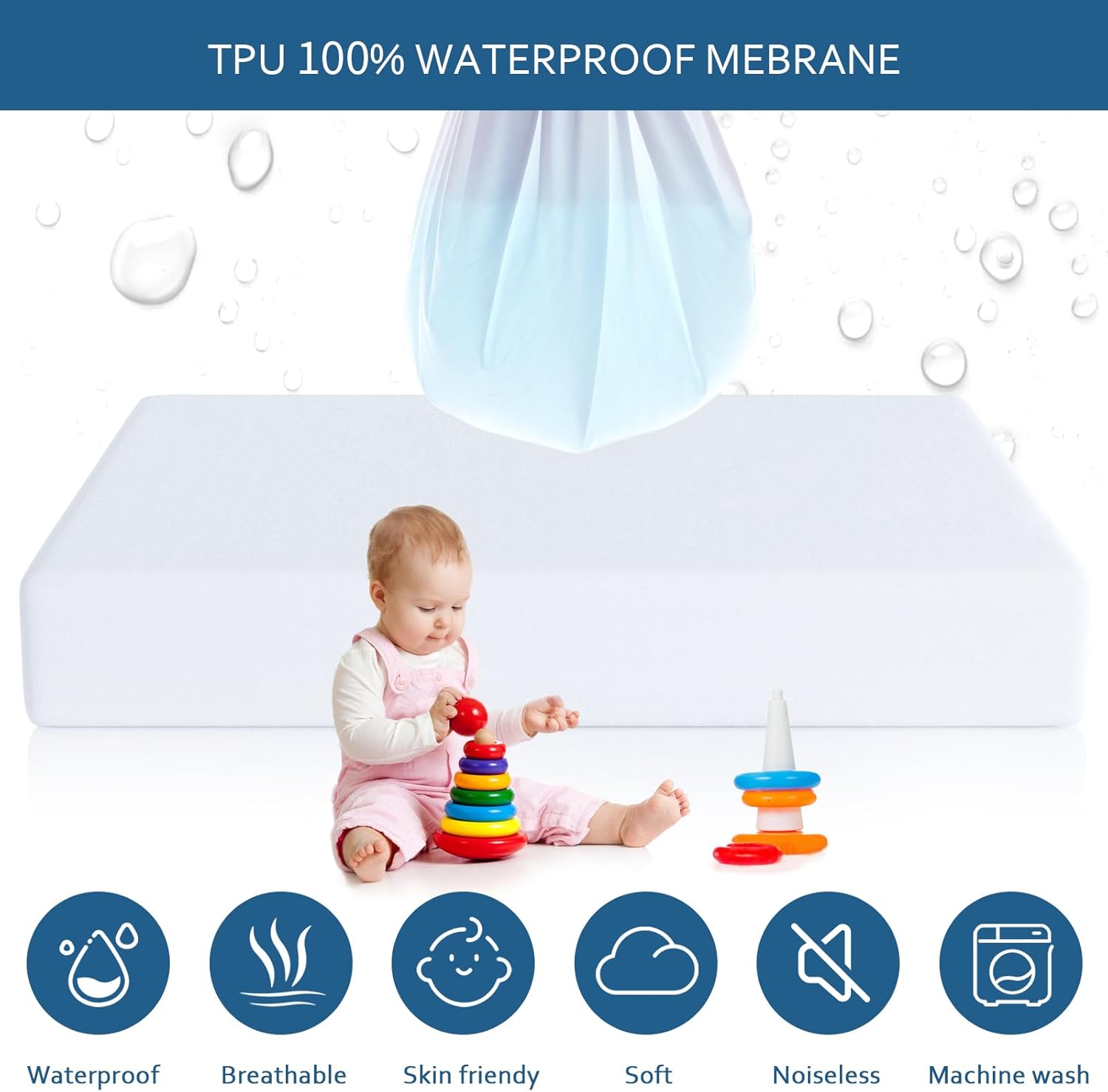 Moonsea Waterproof Mattress Protector Twin Extra Long