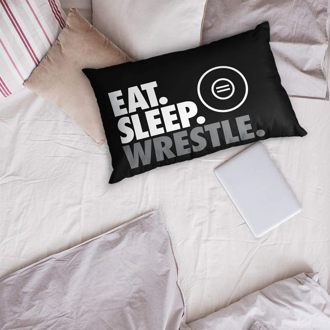 ChalkTalkSPORTS Eat Sleep Wrestle Pillowcase BlackGray