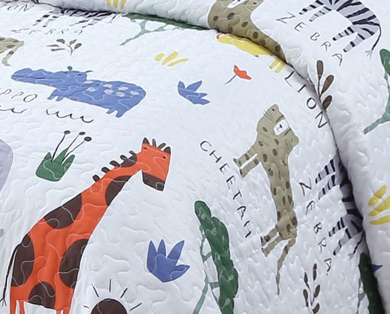Elegant Home Kids Safari Themed Bedspread Set