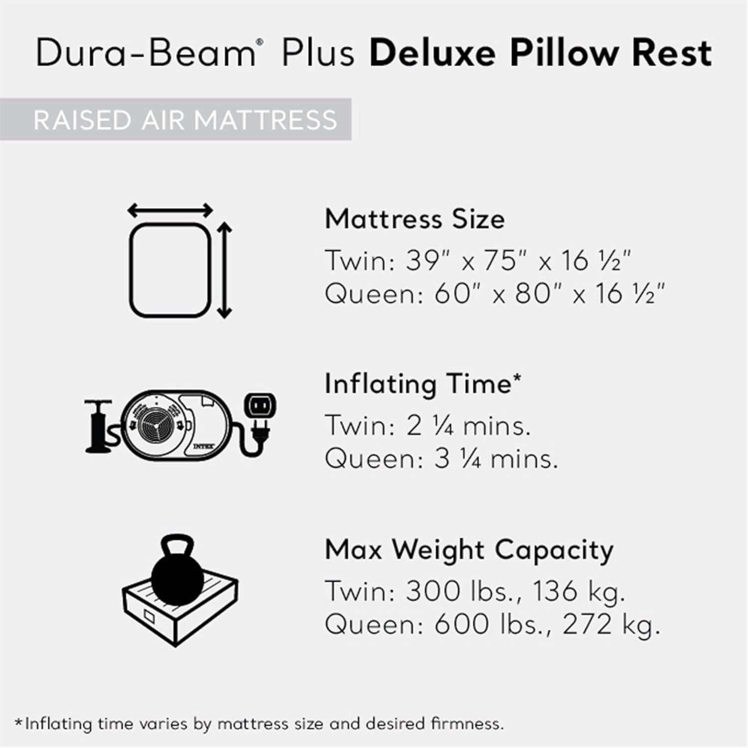 Intex Twin Air Mattress Set with Pump and Carry Bag